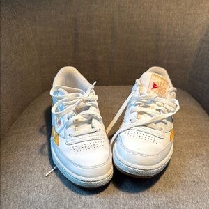 Reebok White and Gold Sneakers Classic Style